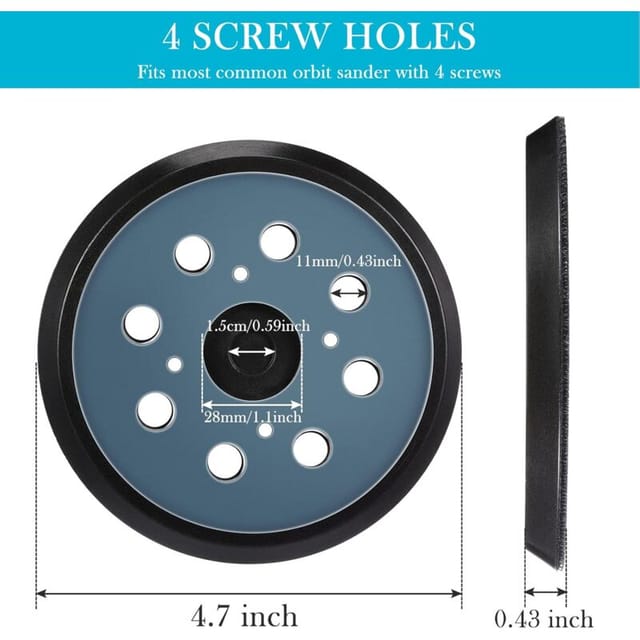 2 Stück 125 Mm Ersatz-exzenterschleifer-pads Mit Klettverschluss, 8 Löchern, Schleifrücken (blau)