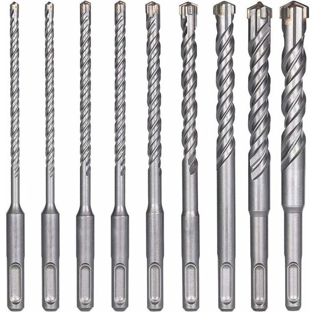 9-teiliges Sds-plus-betonbohrer-set – Durchmesser 5 Bis 16 Mm – Länge 160 Mm – Hartmetallspitze Für Optimale Leistung