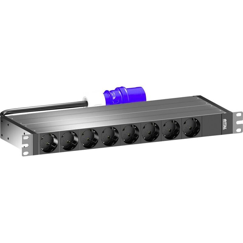 [neuwertig] B-ware Rittal Pdu Rack-modul 16a/1p Cee 4xcee7/3 Schuko Stromverteiler 19 Zoll 1he