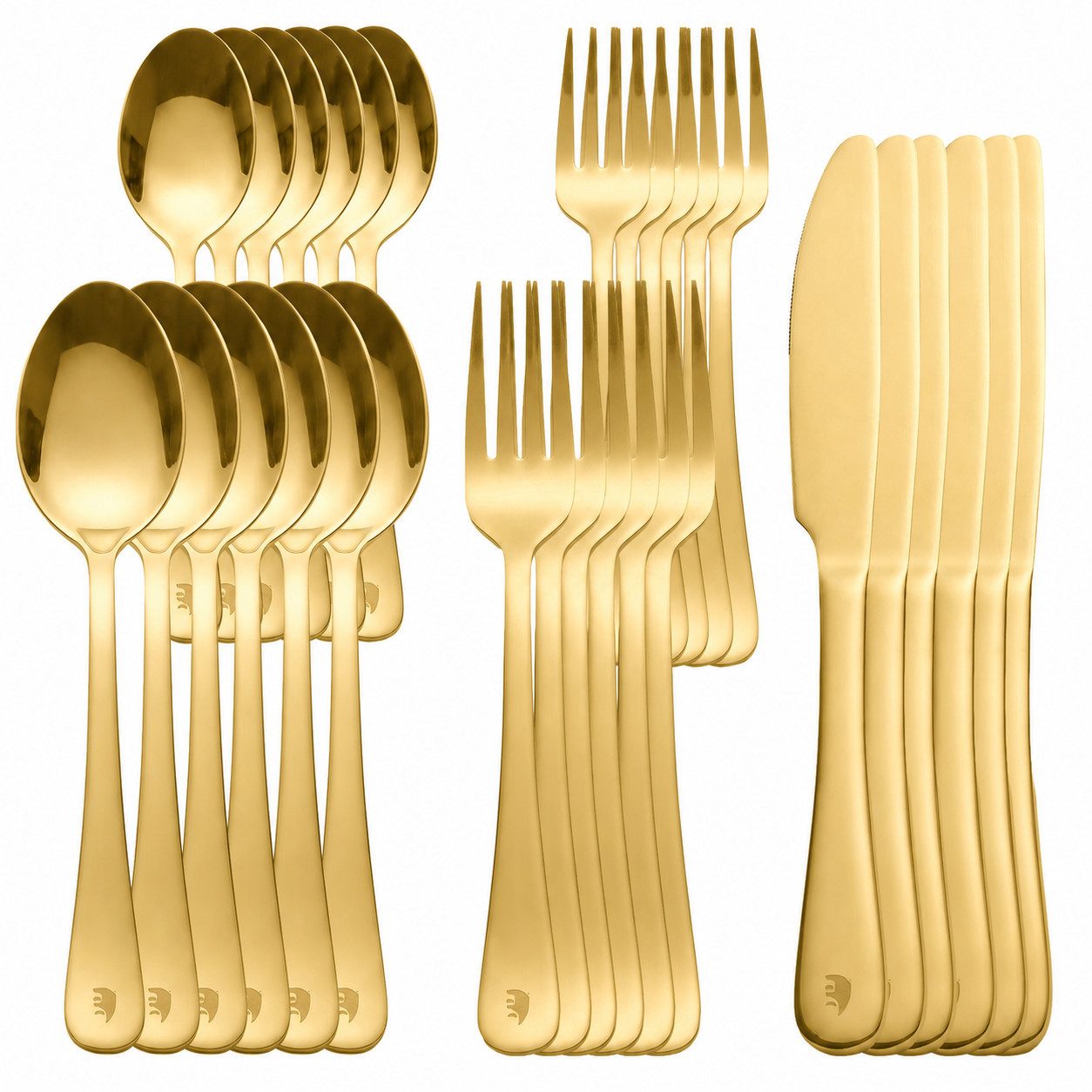 Roxlin Besteckset 30-teilig Plain Design – Edelstahl Tafelbesteck Für 6 Personen – Rostfrei, Kratzfest & Spülmaschinenfest – Erhältlich In Gold