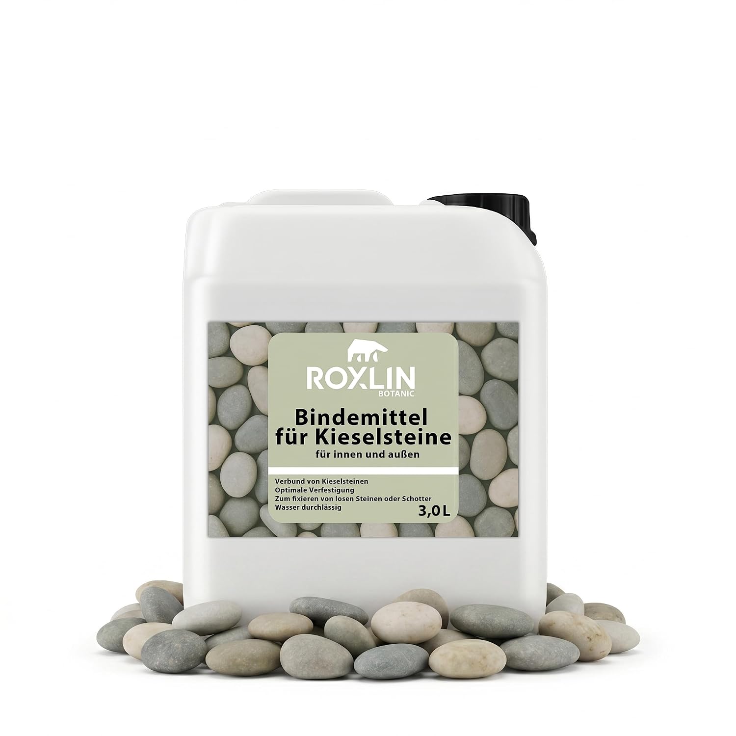 Roxlin Botanischer Kiesbinder Schotterbinder Stabilisator Für Kies Schotter Mulch Splitt Gartenweg Auffahrt Unkrautschutz – 3l