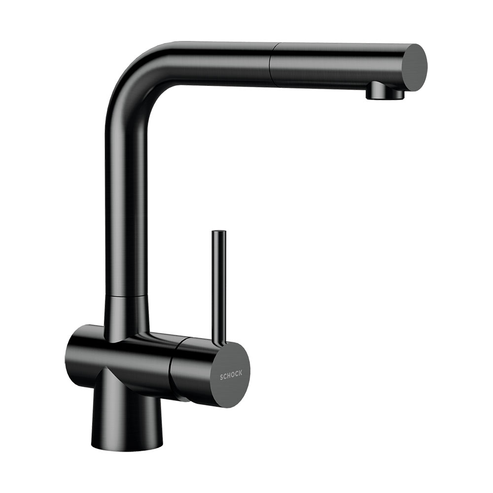 Schock Küchenarmatur Laios (ausziehbarer Auslauf), Gunmetal Gebürstet