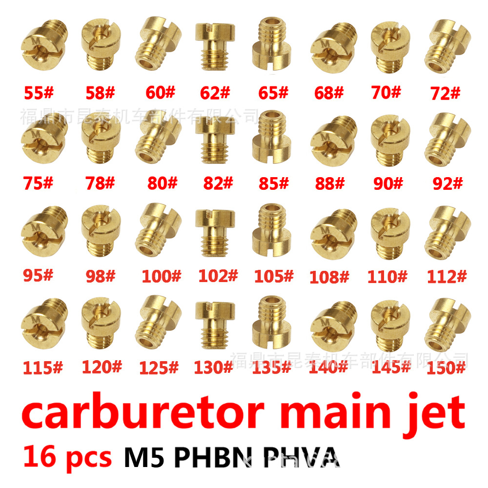 16-teiliger Vergaser M5 Injektor 55-150 Hauptdüse Dellorto Phbg Ad/ds Hauptdüse