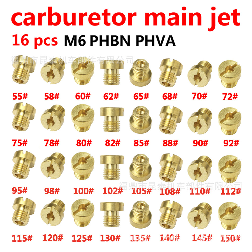 16-partikel-vergaser, M6-einspritzdüse, Hauptdüse Derotto, Phbn Phva 55-150
