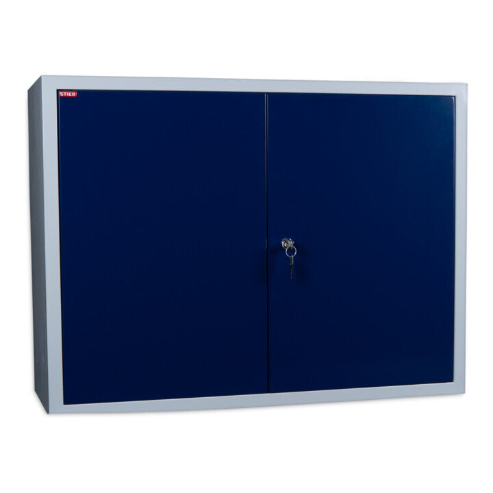 [gebraucht] B-ware Stier Wandschrank Aufbewahrung Werkzeugschrank Abschließbar Blau Grau 60x80cm