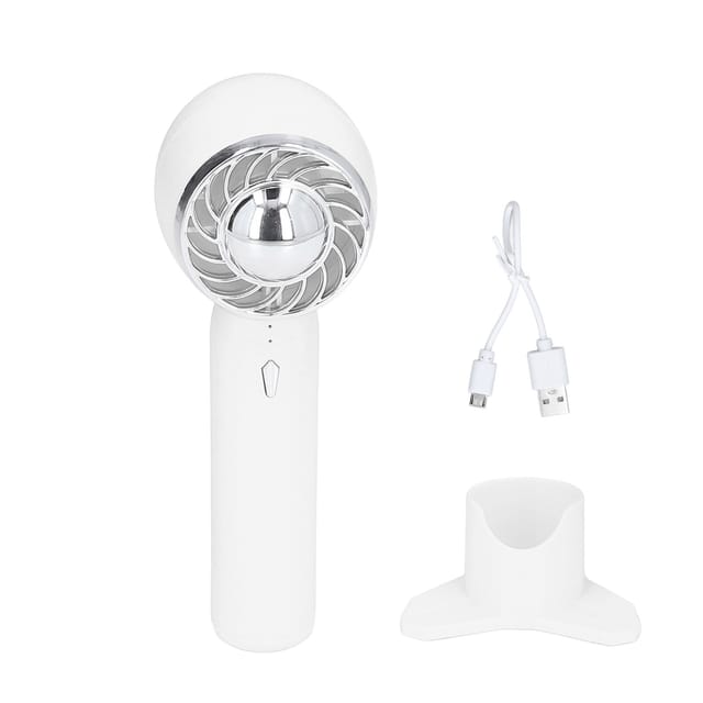 Tragbarer Usb-tischventilator Mit 3 Geschwindigkeitsstufen Und 2000-mah-akku – Mini-reiseventilator Für Schule Und Büro (weiß)