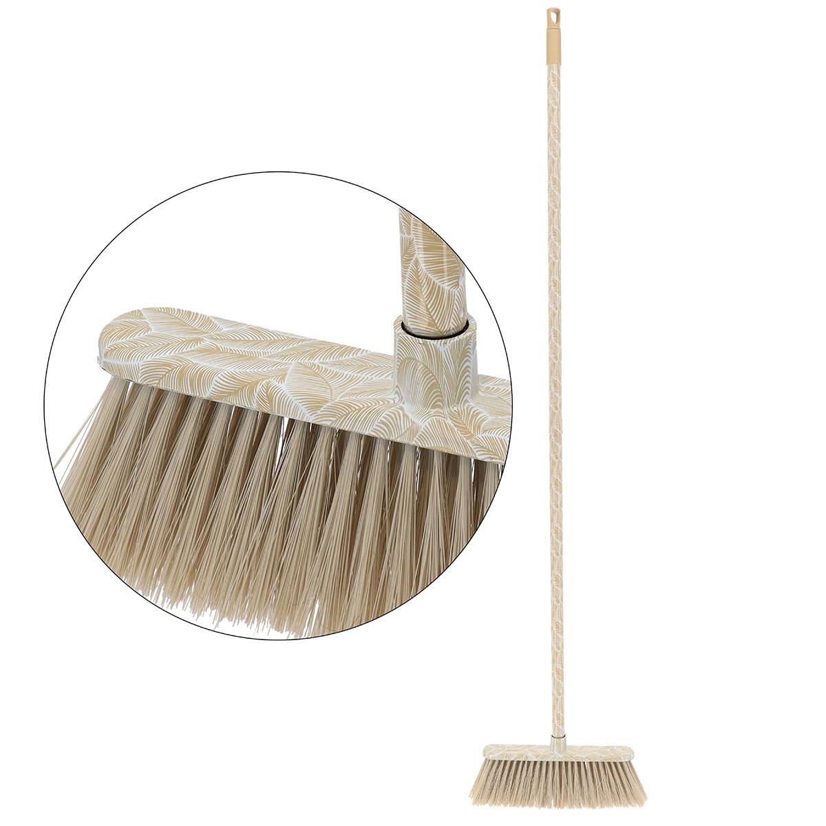 Besen Mit „fontainebleau“-aufdruck, 130 Cm, Mit Festem Stiel + 30 Cm Langem Besenkopf – Beige - Tendance