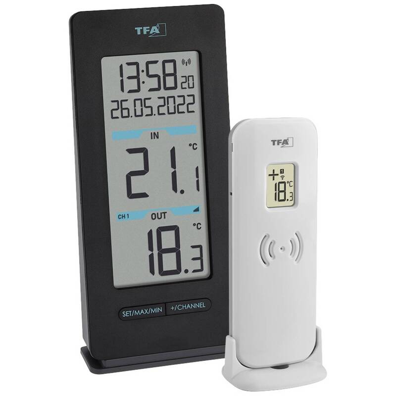 [neuwertig] B-ware Tfa Dostmann Funk-thermometer Buddy Digital Temperaturmessgerät Schwarz 100m