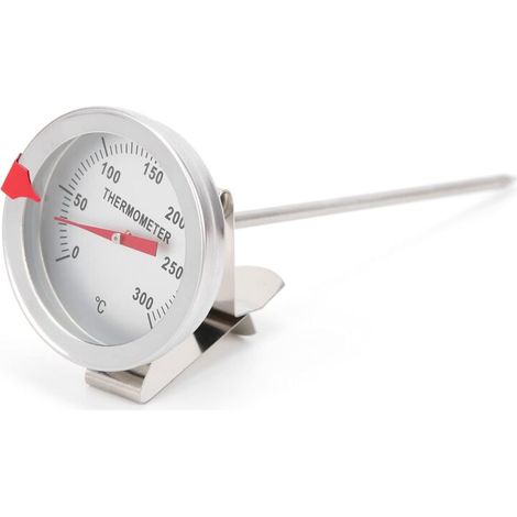 Friteusenthermometer, Küchenthermometer Aus Edelstahl, Ölthermometer Mit Sofortanzeige, Langem Griff Und Clip, Drehknopfthermometer (30 Cm).
