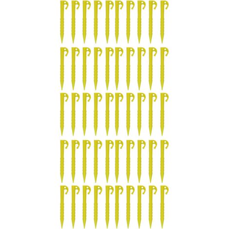 Ywbl-wh Hochfeste Abs-erdanker, Geeignet Für Gartenzelte, 14 Cm (5,5 Zoll), Sandbeständig, 50 Stück Pro Packung, Geeignet Für Kunststoffzelte (gelb)