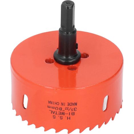 Diese 80-mm-lochsäge Verfügt Über Schlagfeste, Gezahnte Sägeblätter Und Kann Holz, Pvc Und Weiche Metallplatten Schneiden.