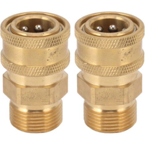 2 M22-verschraubungsadapter Aus Reinem Kupfer Für Hochdruckreiniger, 3/8"-npt-innengewinde Auf Außengewinde, 14 Mm/0,55"-innenbohrung