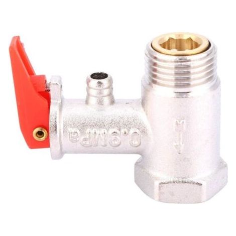 Stück. Sicherheitsventil Für Warmwasserbereiter, Druckbegrenzungsregler, Vernickeltes Messing, 0,9 Mpa, G 1/2 Gewindeanschluss.