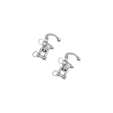 2-teiliger Karabinerhaken Mit Drehgelenk, Edelstahlschäkel, Schnellverschluss-karabinerhaken, Karabinerhaken Mit Drehgelenk Für Segelbootfallen, 7 Cm