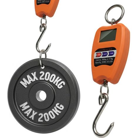 Professionelle Digitale Industriewaage Mit Federbelastetem Dynamometerhaken, Max. 200 Kg