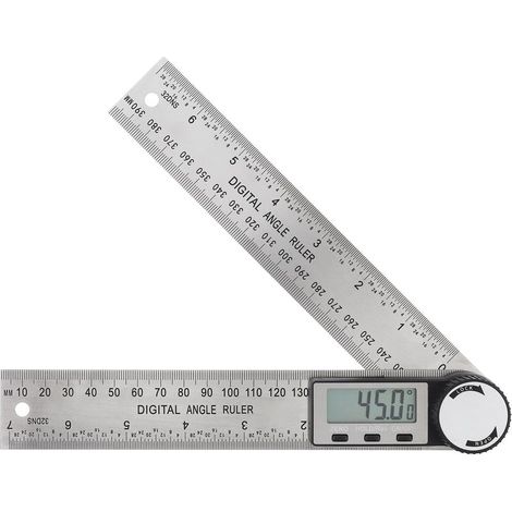 200 Mm/7 Zoll 360° Digitaler Winkelmesser Aus Edelstahl, Großes Lcd-display Mit Hold-/null-/umkehrfunktion, Misst Länge Und Winkel (mm/zoll)