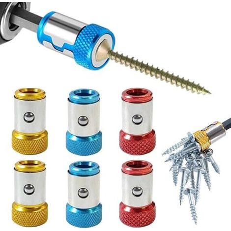 Set Mit 6 Magnetischen Bithaltern, Magnetring, Geeignet Für Doppelschraubendreherbits Mit Unterschiedlichen Durchmessern, Phillips Ph2 Schraubendreher (3 Farben)