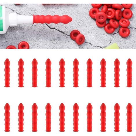 Packung Mit 20 Silikon-verschlusskappen – Wiederverwendbare Kappen Zum Verschließen Und Aufbewahren – Universalgröße (rot)