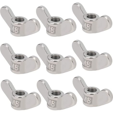 Packung Mit 10 M8-flügelmuttern, Edelstahl 304, 8 Mm