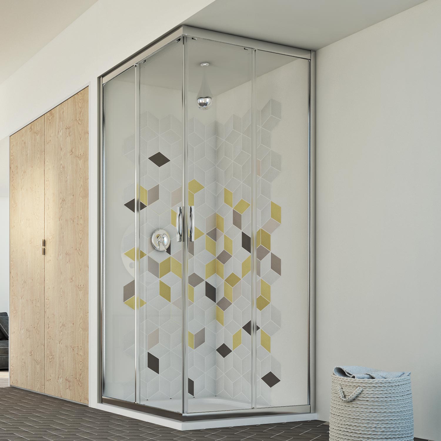 Duschkabine Eckig Klarglas H 198 Mod. Evolution 72x80 Cm