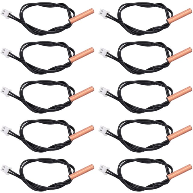 10 wasserdichte NTC 10K Kupfer-PVC-Temperatursensoren für Klimaanlagen
