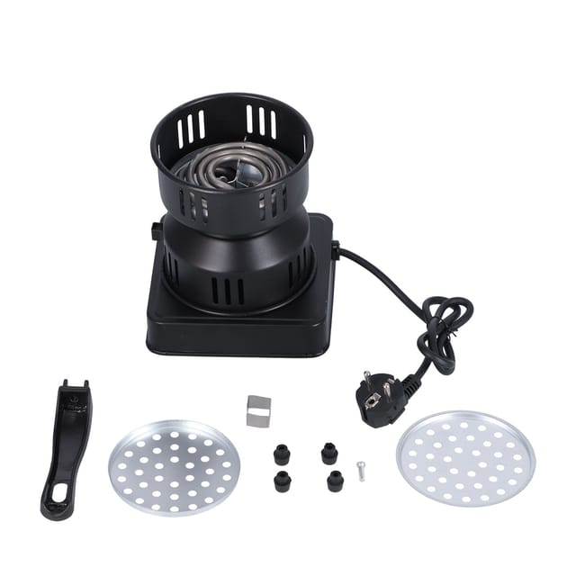 Elektrischer Holzkohlebrenner für Wasserpfeife, multifunktionaler tragbarer Kocher für Kaffee, Tee und zum Heizen mit Schalter – 220-V-EU-Stecker,
