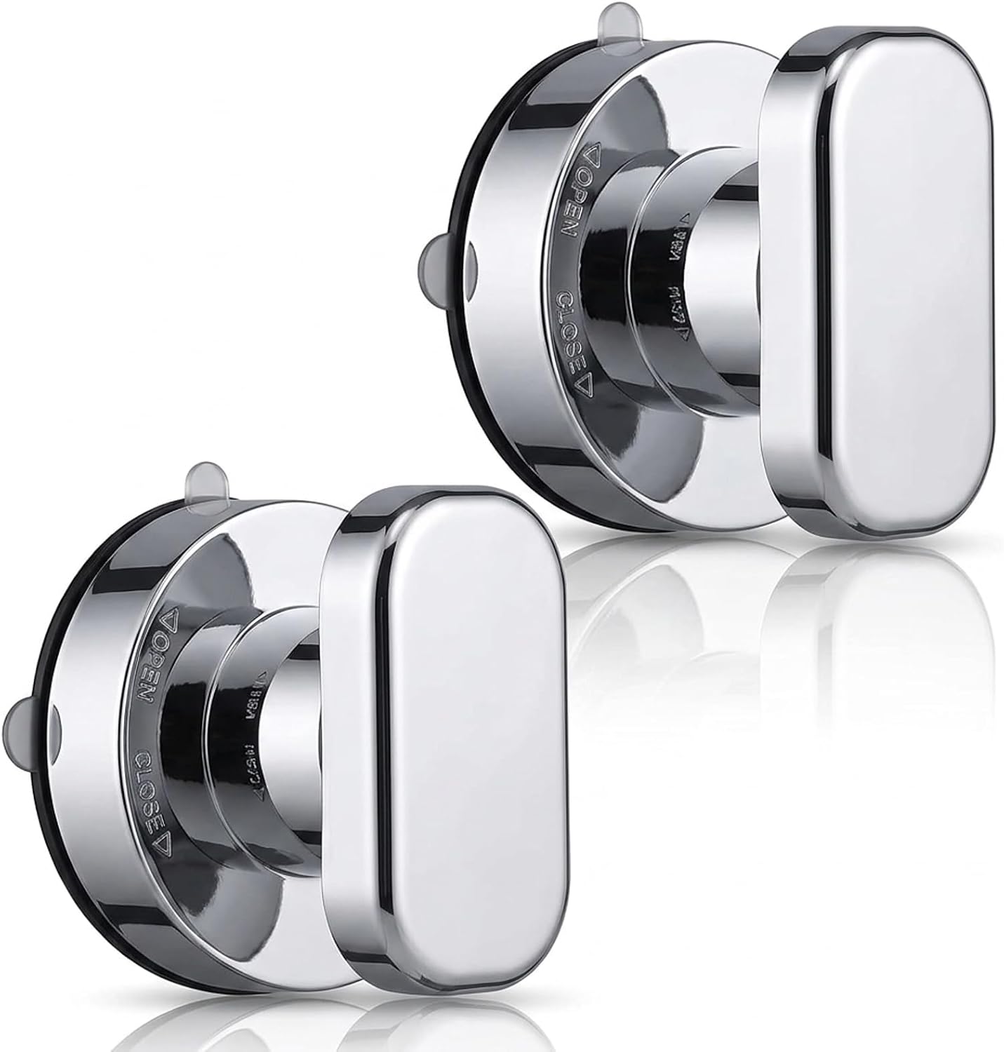Set Mit 2 Saugnapf-türgriffen, Saugnapf-erkerfenstergriffen, Starken Saugnapf-zuggriffen, Saugnapf-türgriffen Für Badezimmerglas, Schrank, Schublade (silber)