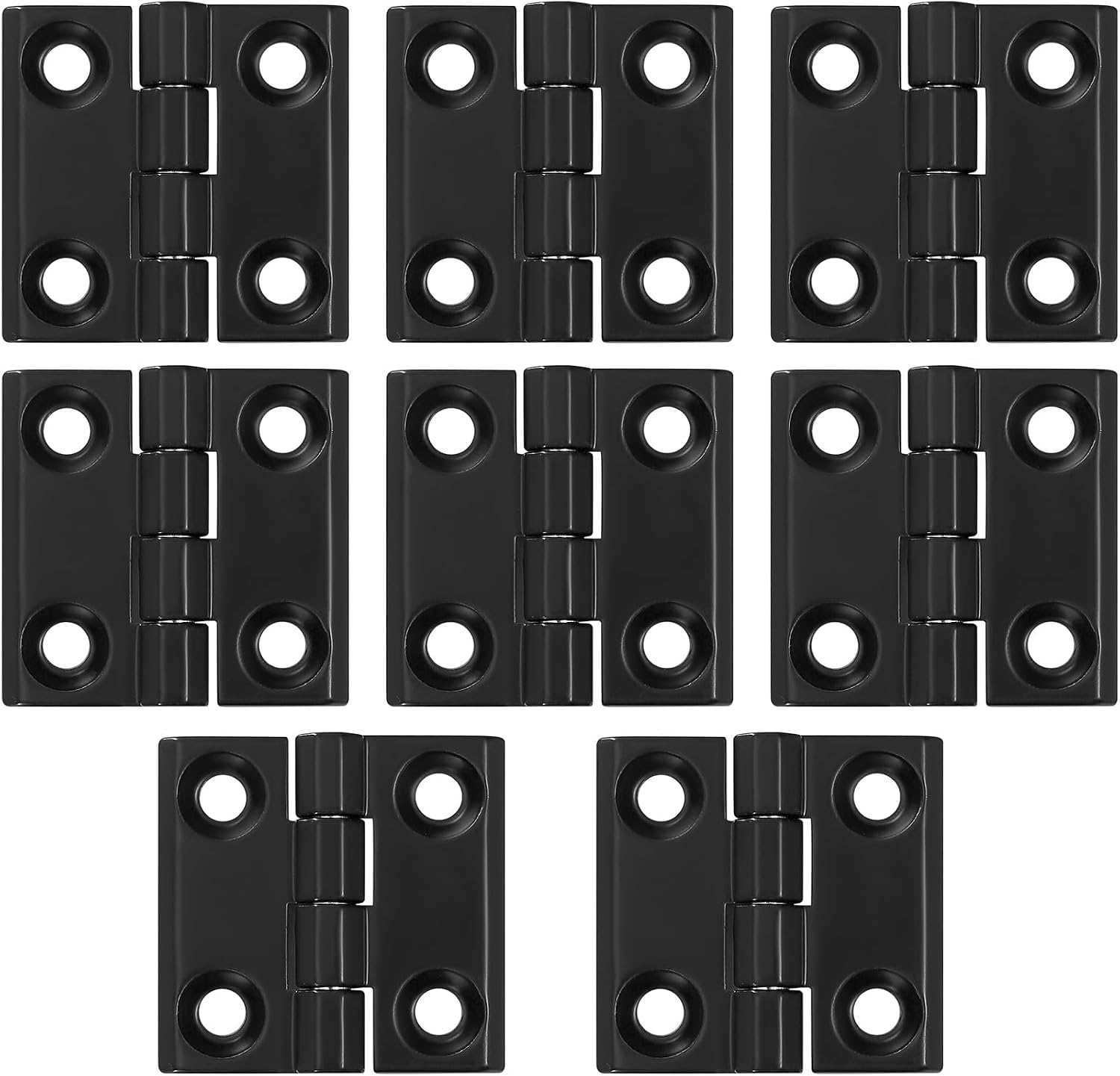 Set Mit 8 Klappbändern 40 X 40 Mm Mit Verbinder, Schwarzer Edelstahl, Für Holztüren, Fenster, Schränke, Gartentore