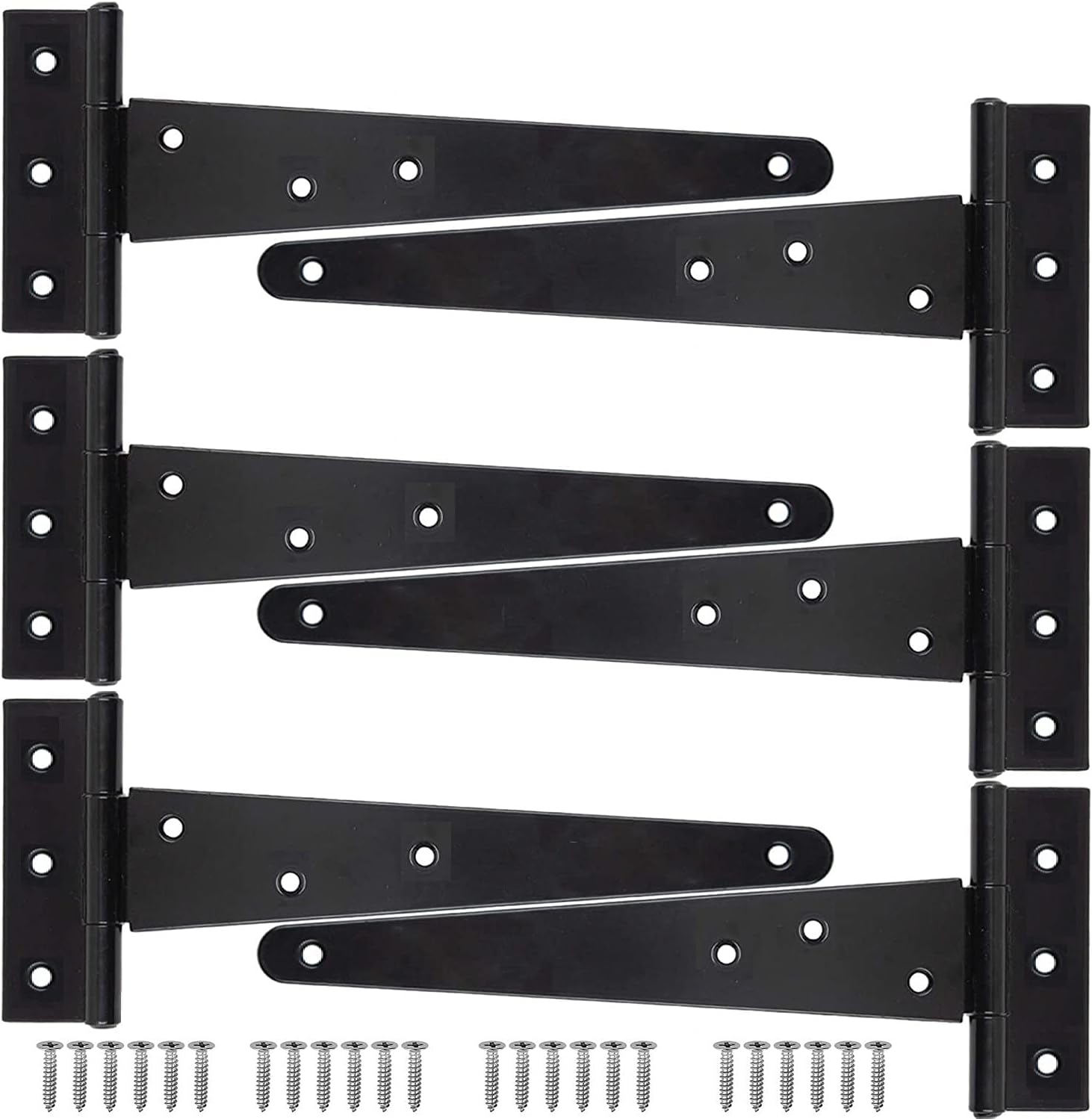 Stück T-förmige Scharniere Für Gartenhäuser, 25 Cm Robuste T-scharniere Aus Metall Für Gartentore, Rostfreie T-riemen-scharniere Für Gartenhaustüren Und Scheunentore (schwarz)