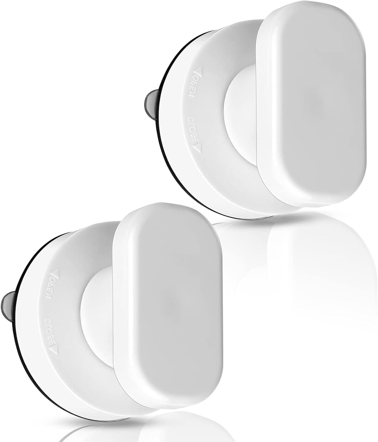 Set Mit 2 Saugnapf-türgriffen, Saugnapfgriffe Für Erkerfenster, Starke Saugnapf-zuggriffe, Saugnapf-türgriffe Für Badezimmerglas, Schrank, Schublade (weiß)