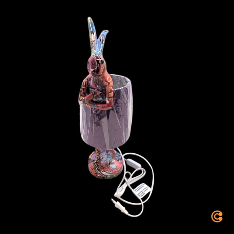 [neuwertig] B-ware Kare Tischleuchte Animal Rabbit Led Lampe Hase Lila Bunt 50cm E14 Tischlampe
