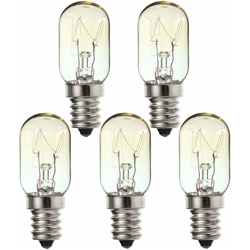 5 Stück Kühlschranklampen E14, Kleines Schraubgewinde, 220 V, 15 W, Geeignet Für Dunstabzugshauben, Mikrowellen, Gefrierschränke Und Nähmaschinen.