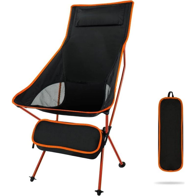 Leichter, Faltbarer Campingstuhl, 1,3 Kg – 900d Oxford-gewebe – Belastbarkeit: 150 Kg – Rutschfeste Fußkappen – Faltbar Und Tragbar