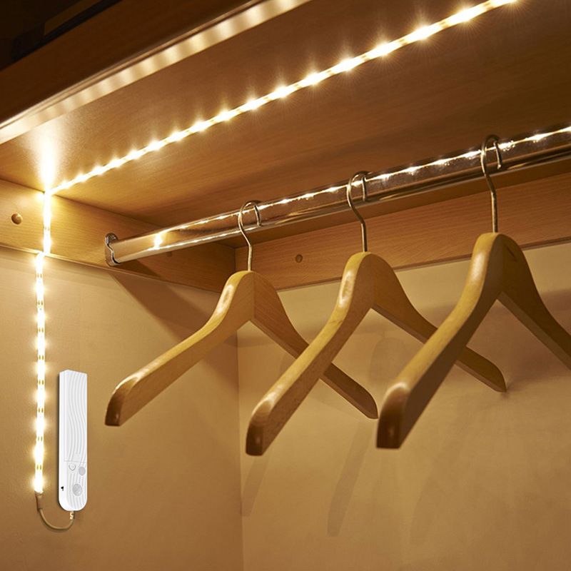(2 M) Warmweißer Led-streifen Mit Bewegungsmelder, Usb-wiederaufladbarer, Selbstklebender Led-lichtstreifen