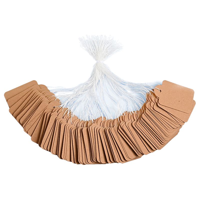 300 Preisschilder Aus Kraftpapier Mit Schnur, Beschreibbare Etiketten, Displayetiketten, Geeignet Für Verpackungen, Partys Und Bastelarbeiten, Größe 15 X 25 Mm