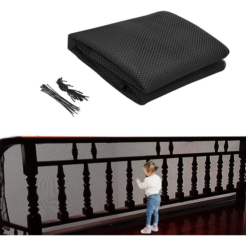 300 X 79 Cm Kindersicherheitsnetz Für Treppen – Schwarz, Balkon-sicherheitsnetz, Katzen-sicherheitsnetz