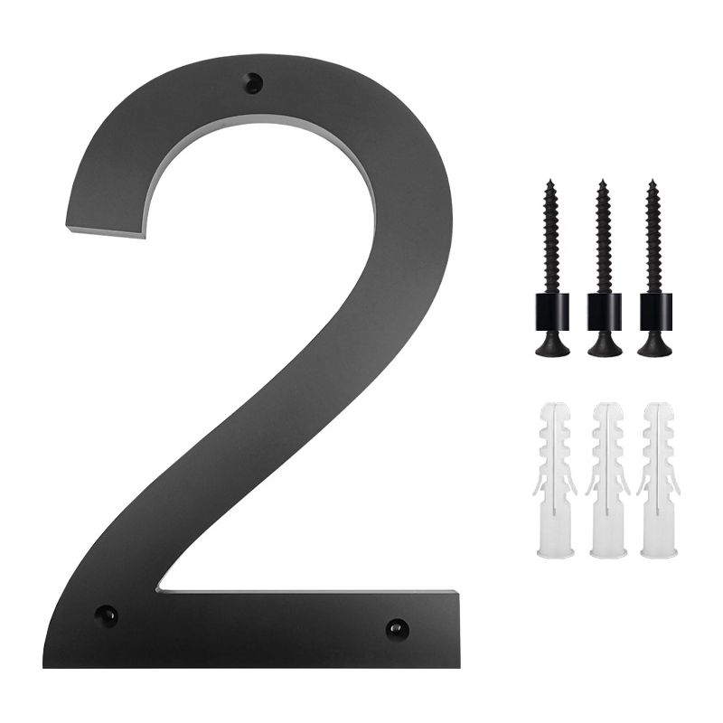 Schwarze Hausnummerntafel (25 Cm) – Moderne Hausnummern Aus Zinklegierung – Wandmontage Für Holz Und Beton – Inklusive Schraubensatz