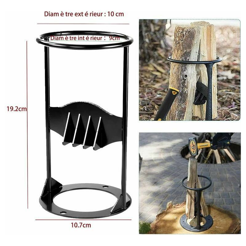 Manueller Holzspalter – Hochwertiges Gusseisen – Für Holzscheite Bis 7 Cm Durchmesser – Sichere Bedienung Mit Hammer – Leicht Und Effizient
