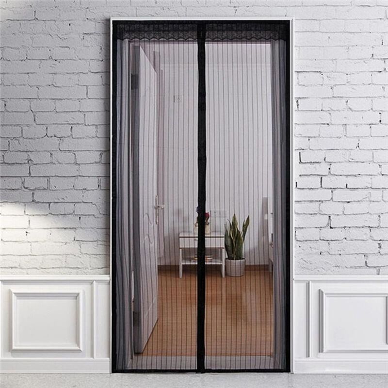 (schwarz, 80 X 210 Cm) Transparenter Magnet-türvorhang, Netz-türvorhang Mit Magnetverschluss Von Oben Bis Unten, Automatischer Schließmechanismus, Hält Frische Luft Im Inneren. Türvorhänge