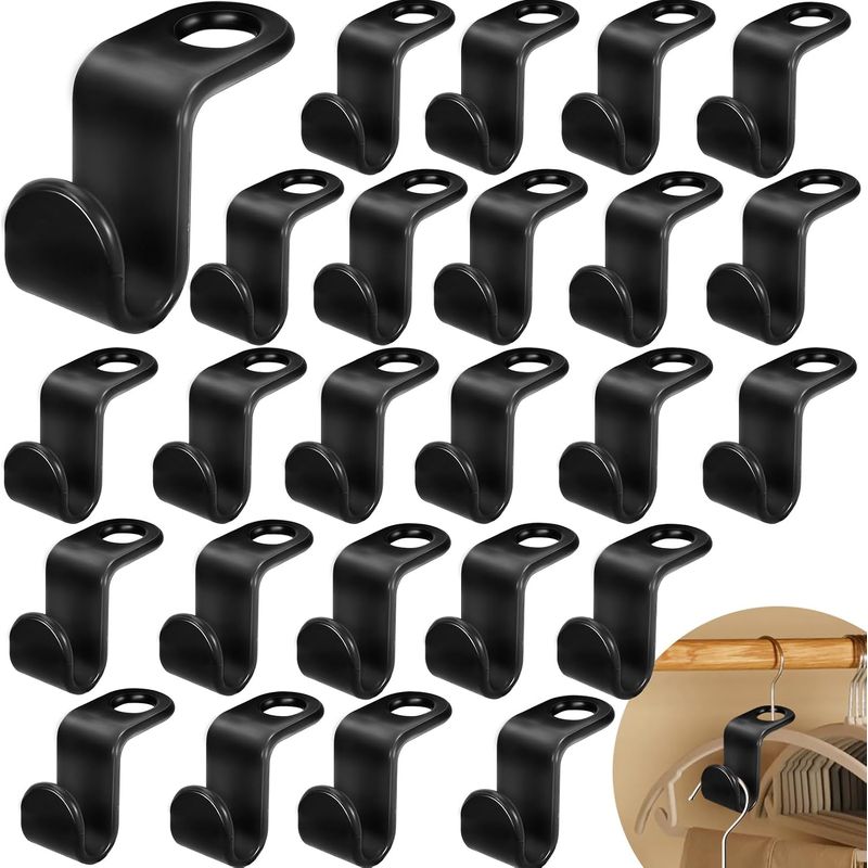 Kleiderhaken (schwarz) – 50er-pack – Platzsparend, Zur Befestigung Von Kleiderbügeln Und Zur Aufbewahrung Von Kleidung – Kleiderschrank-organizer