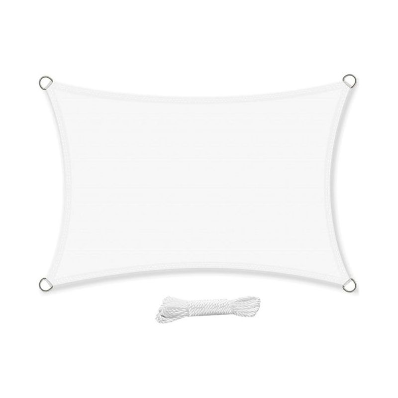 Wasserdichter, Rechteckiger, Dunkler Schleier, Wasserabweisend, Mit Uv-schutz. Dunkler Schleier 4x3 M Für Garten, Terrasse Oder Patio, Weiß