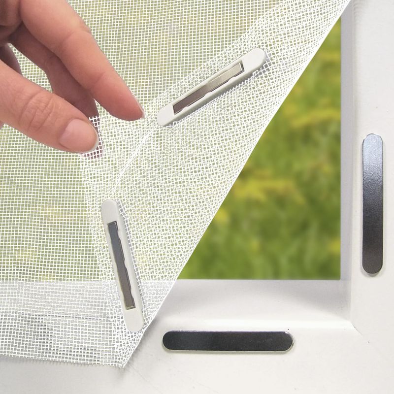 Fenstergitter Mit Innovativer Magnetbefestigung. Magnetisches Fenstergitter, Kompatibel Mit 12 Magneten. [weiß]