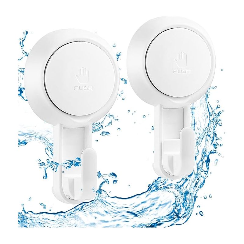 Wasserdichte Duschhaken – 2er-set, Wiederverwendbare Mehrzweck-saugnapfhaken Für Küche Und Bad, Zum Aufhängen Von Handtüchern, Badebomben, Waschlappen Und Schlüsseln