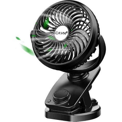 Leiser Tischventilator 2025, 5000 Mah, Mit Clip, Mini-usb-anschluss, Automatischer Oszillation, 360°-drehung, Wiederaufladbar Und Variabler Geschwindigkeit.