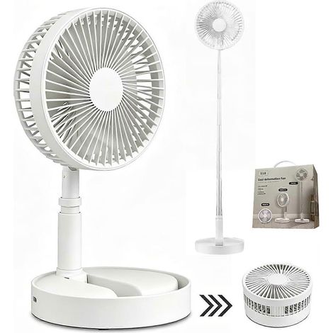 Tragbarer Standventilator, 3-in-1, Wiederaufladbar Und Faltbar, 4 Geschwindigkeitsstufen, Ideal Für Schlafzimmer, Zuhause, Camping Und Reisen.