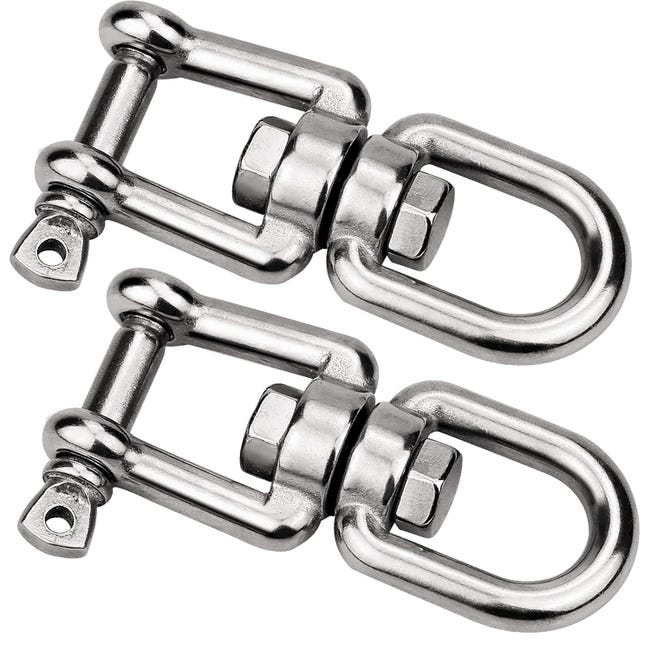 2 Stück M8-wirbelschäkel Aus Seewasserbeständigem Edelstahl 304, Ankerwirbel, Doppelwirbelschäkel, Ketten Für Ankerkette