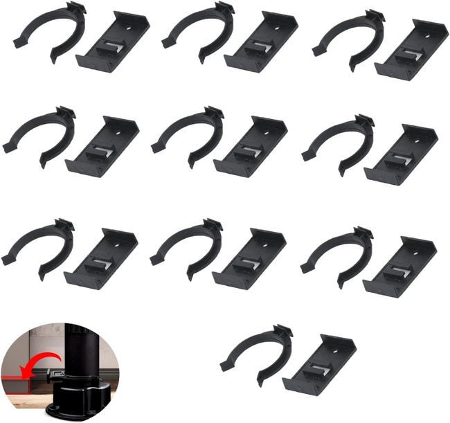 Packung Mit 10 Befestigungsclips Für 3,9 Cm Verstellbare Möbelfüße, Sockel, Fußleisten, Kunststofffüße, Paneelbefestigungen