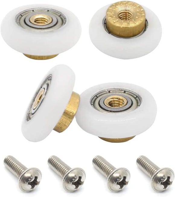 Ein Set Aus 4 Ersatzrollen Für Schiebetüren In Der Dusche, Inklusive M4-schrauben, 25 Mm Durchmesser