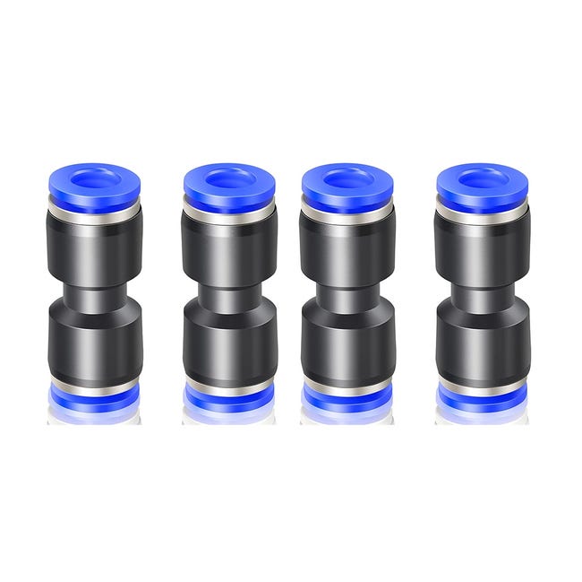4 Stück Blaue, Gerade 6-mm-außendurchmesser-steckverbinder (pu-6) Von Lemroe