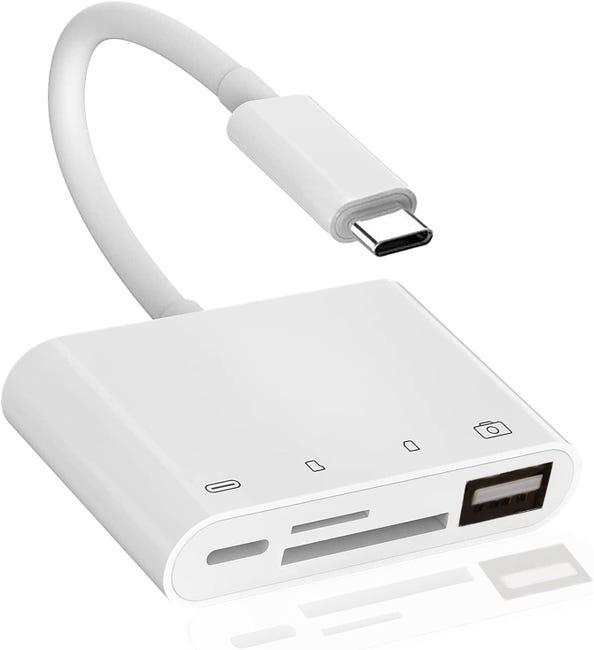 Usb-c-sd-kartenleser, 4-in-1-micro-sd-kartenleser Mit Usb-c-ladeanschluss, Speicherkartenleser, Otg-kompatibler Adapter